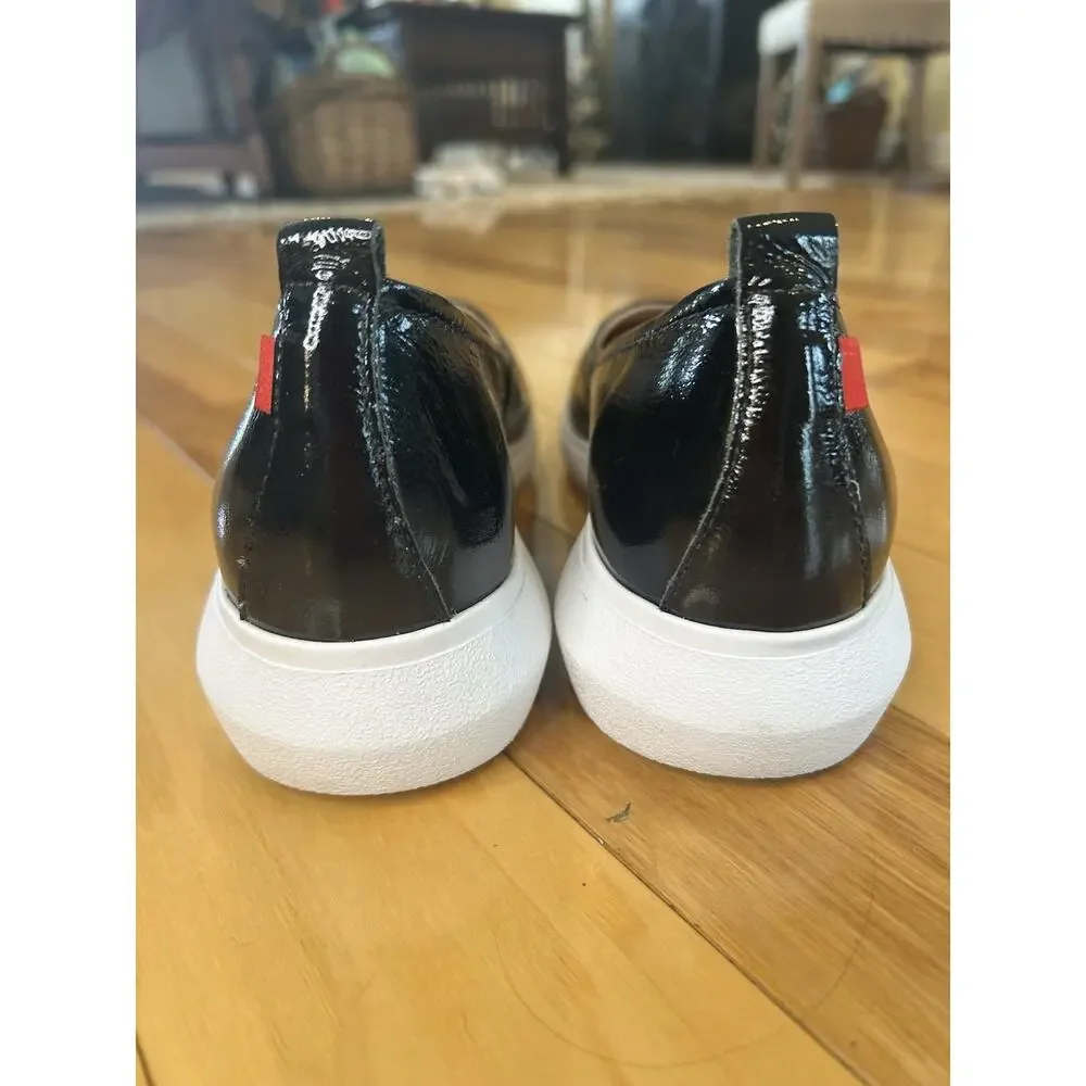 Marc Joseph Jamie Street Black and White Women's Slip-On Comfy Loafers Shoes